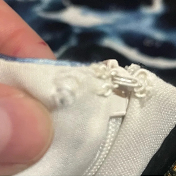 Alexia Admor blue and white floral cap sleeve side ruched dress small - Picture 6 of 10